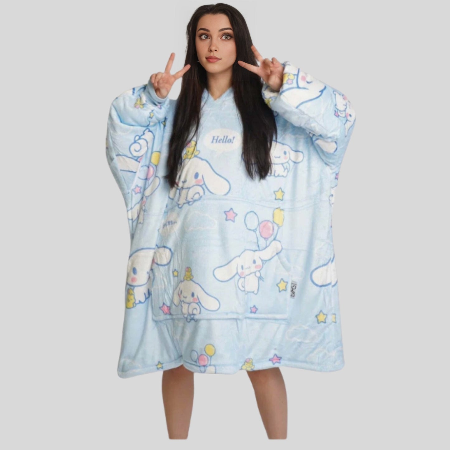 Cinnamoroll Wearable Blanket Hoodie for Kids & Adults | OLM Toys