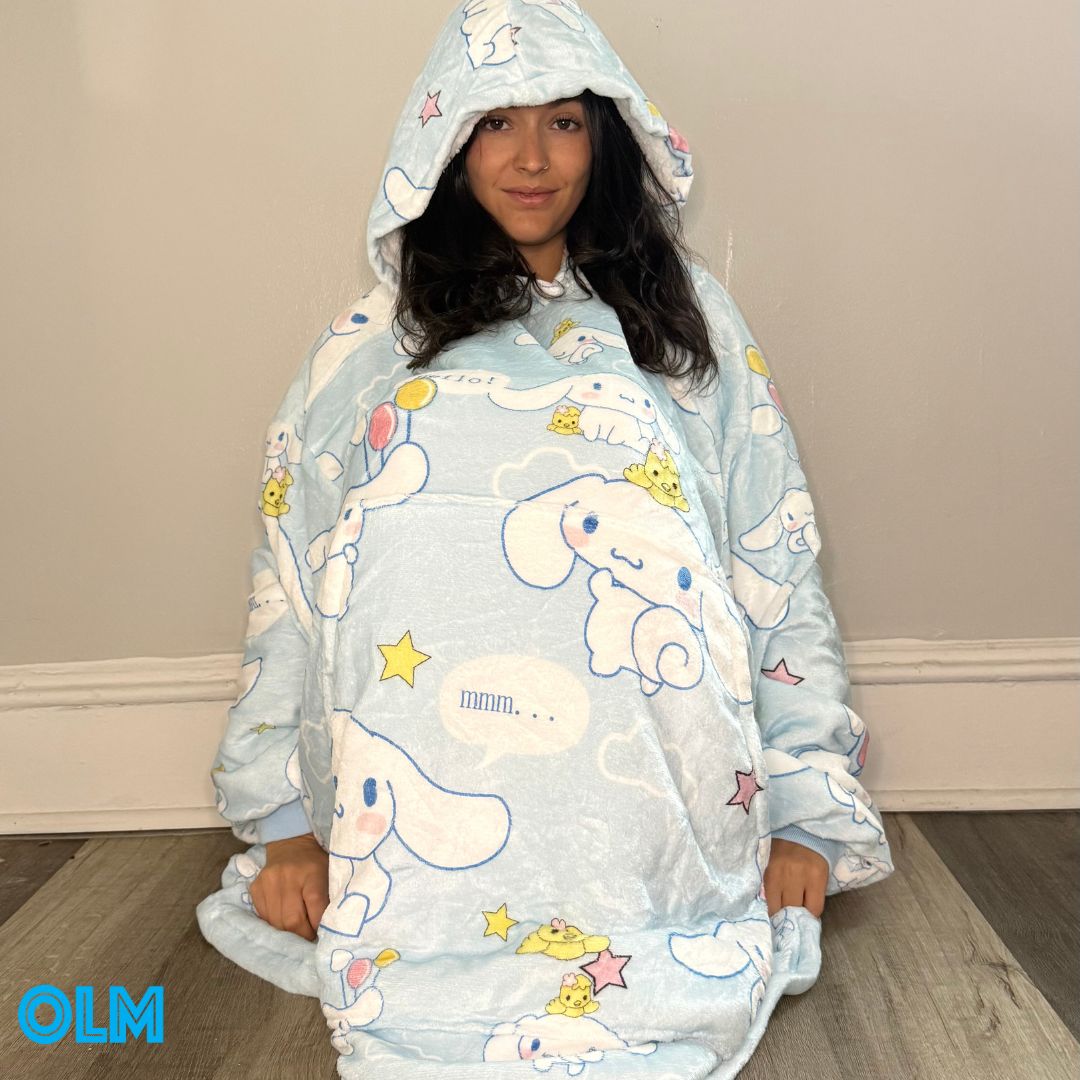 Cinnamoroll Wearable Blanket Hoodie for Kids & Adults | OLM Toys