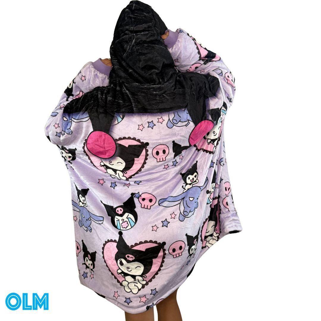 Kuromi Hello Kitty Wearable Blanket Hoodie for Kids & Adults | OLM Toys