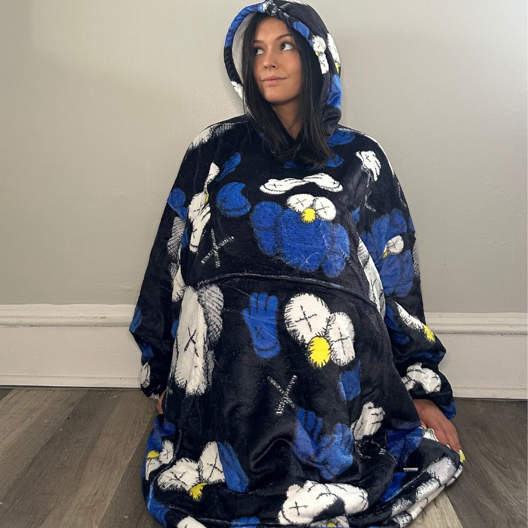 KAWS & ELMO Wearable Blanket Hoodie for Kids & Adults