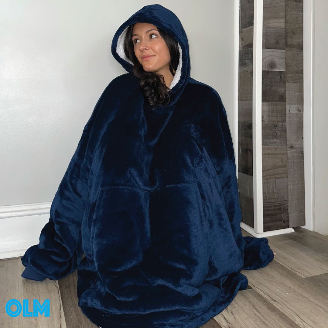 Wearable Sherpa Blanket Hoodie oversize for Kids & Adults | OLM Toys