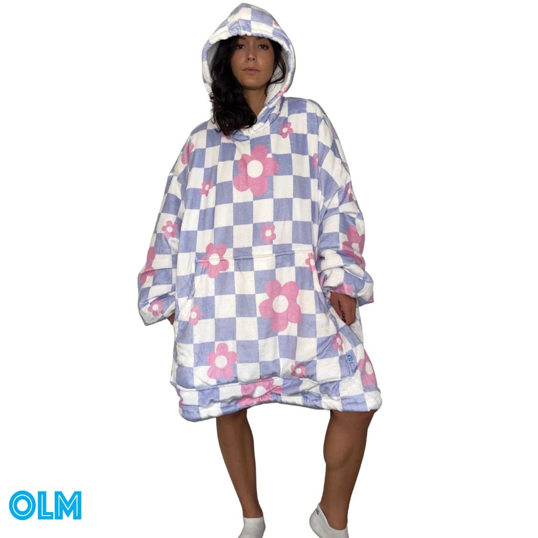 Wearable Sherpa Blanket Hoodie oversize for Kids & Adults | OLM Toys