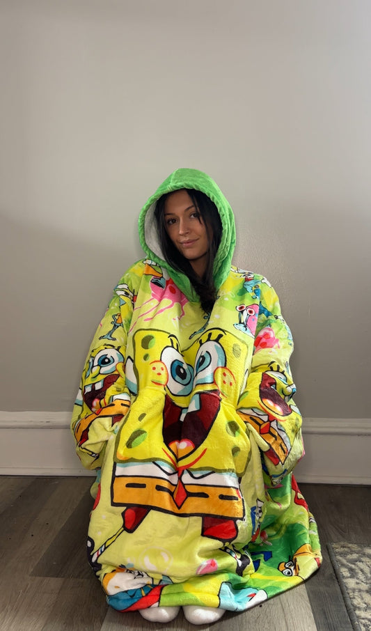 SpongeBob Wearable Blanket Hoodie for Kids & Adults