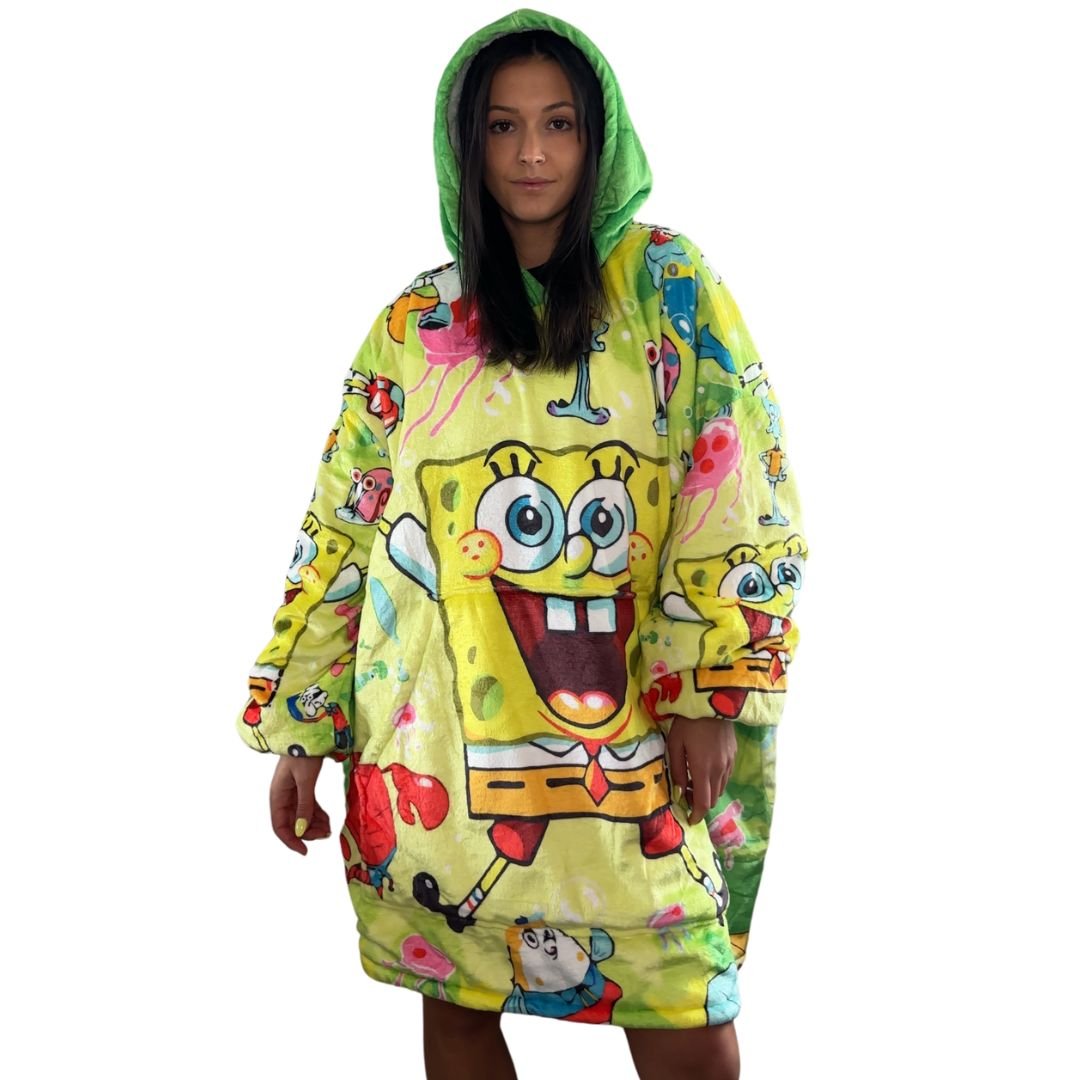 SpongeBob Wearable Blanket Hoodie for Kids & Adults