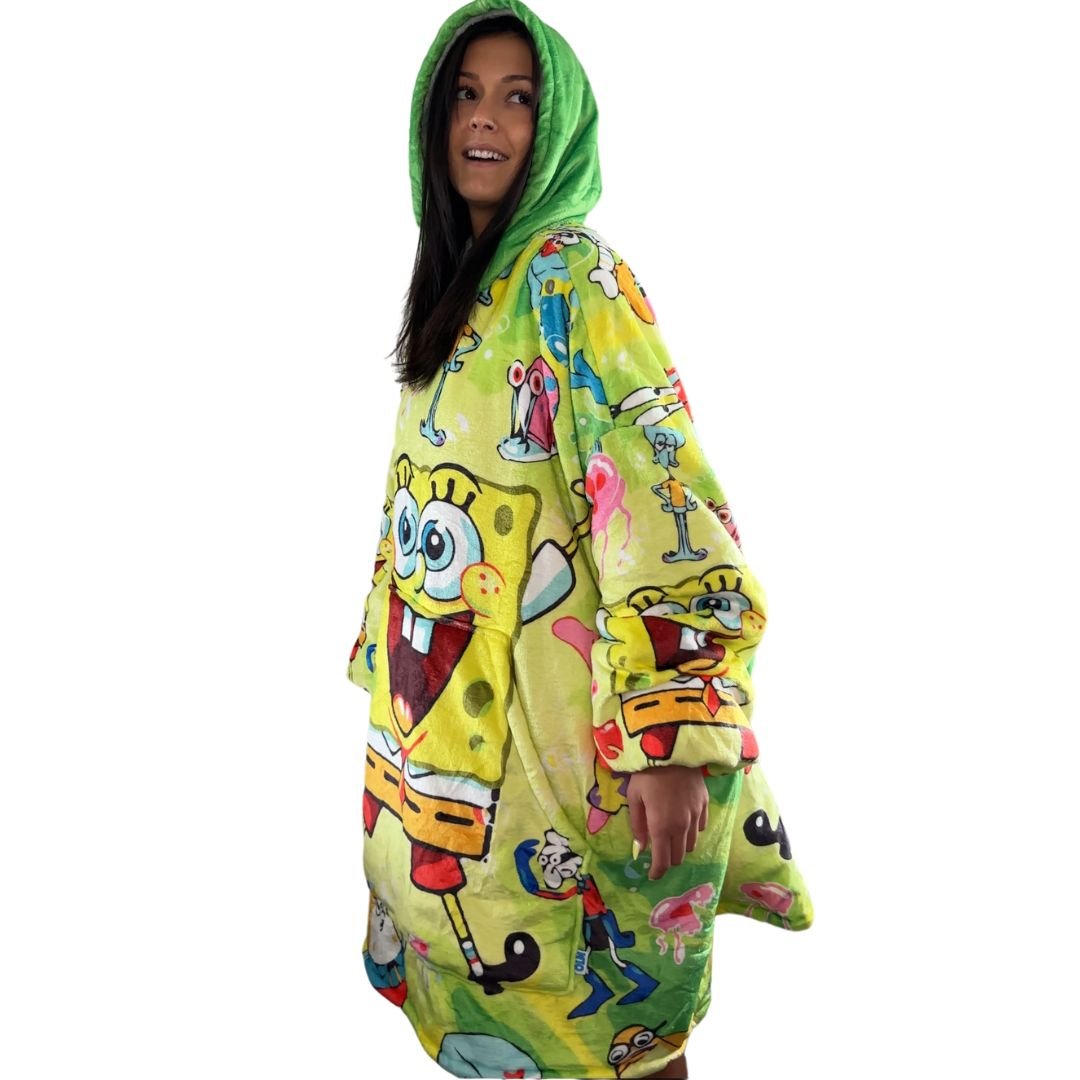 SpongeBob Wearable Blanket Hoodie for Kids & Adults